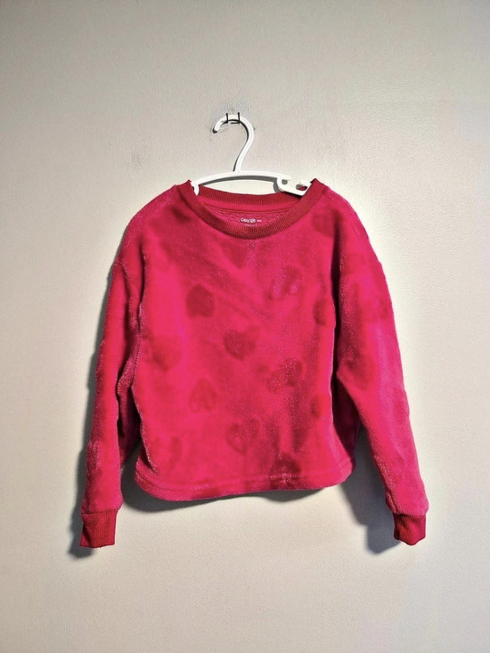 George Girls 4/5 Pink Heart Fleece Sweatshirt